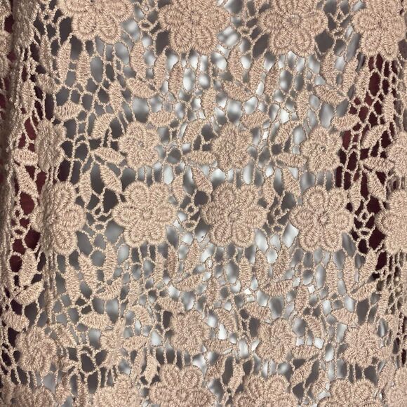 Free People Crochet Lace Front Long Sleeve Top Size M - Picture 4 of 6